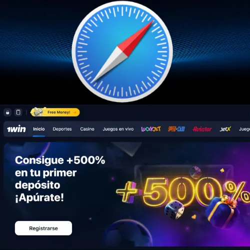 Abre la web de 1Win en Safari